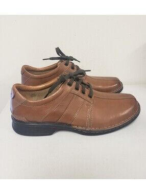 Men's Clarks Brown Leather Casual Lace-Up Shoes Sz US 12 GC
